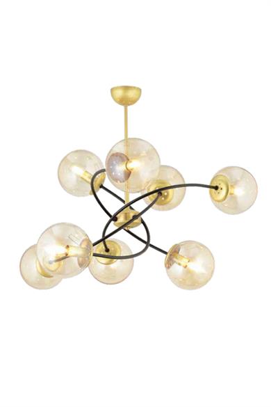 Avizeler  8 Li Siyah Eskitme Kollu Avize