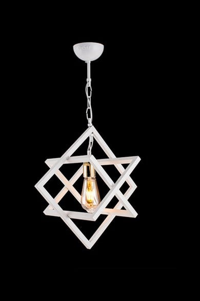 Tekli Avize  Tekli E27 Duy Beyaz / Gold Renk Metal Sarkıt Avize