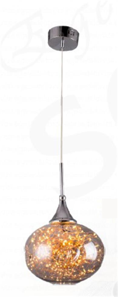 Tekli Avize Krom Tekli Cam Sarkıt Avize Modern LED Salon Mutfak Avizesi Tekli Cam Sarkıt Ledli Avize Krom