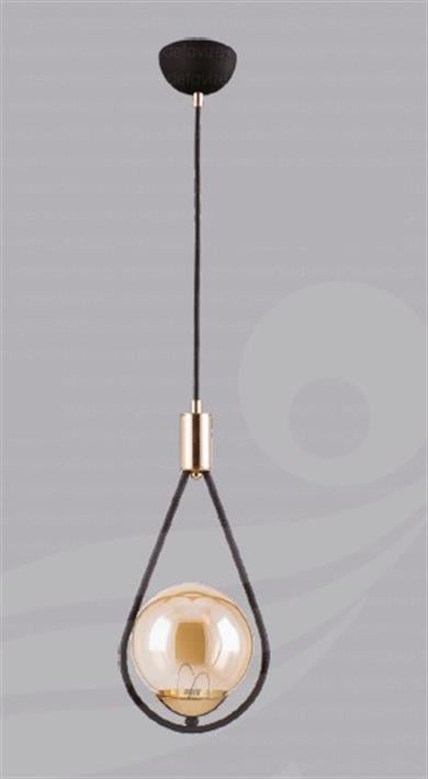 Tekli Avize Modern Tekli Gold Sarkıt Avize | Füme Cam Küreli Dekoratif Lamba Modern Tekli Sarkıt Avize