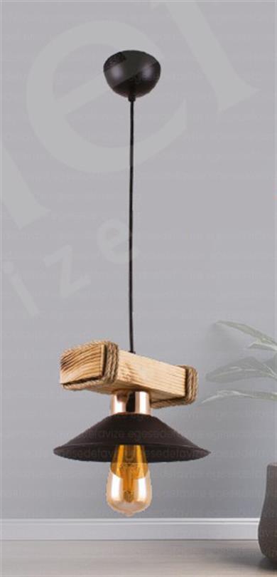 Tekli Avize Rustik Ahşap Tekli Sarkıt Avize | Endüstriyel Model Rustik Ahşap Tekli Sarkıt Avize