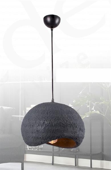 Tekli Avize Siyah Antrasit Tekli Sarkıt Avize Modern Rustik Tasarım Tekli Sarkıt Avize Antrasit