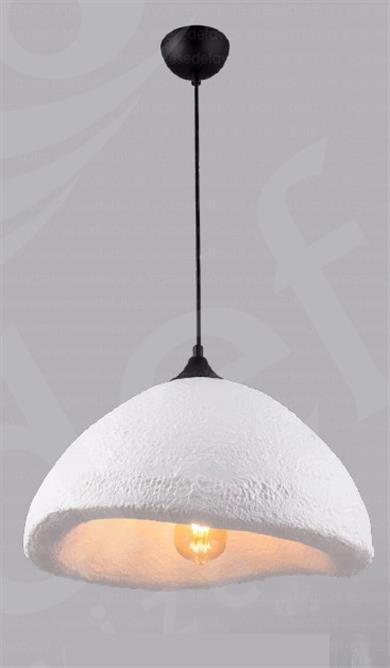 Tekli Avize Tekli Sarkıt Avize Beyaz Modern Rustik Tasarım Tekli Beton Sarkıt Avize Beyaz