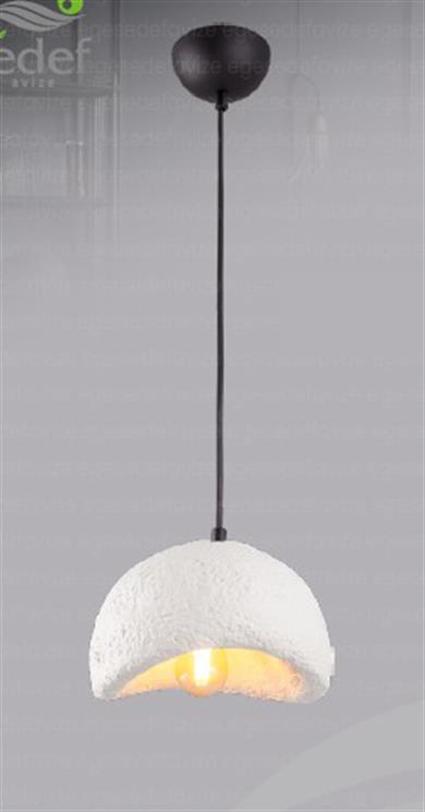 Tekli Avize Tekli Sarkıt Avize Beyaz Modern Rustik Tasarım Tekli Beton Sarkıt Avize Beyaz