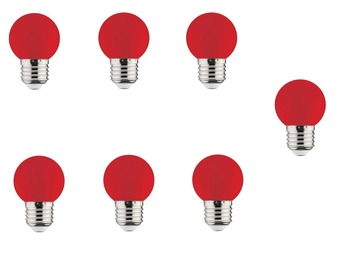 Ampuller  1 Watt Kırmızı Renkli Gece Lambası - 7 Adet