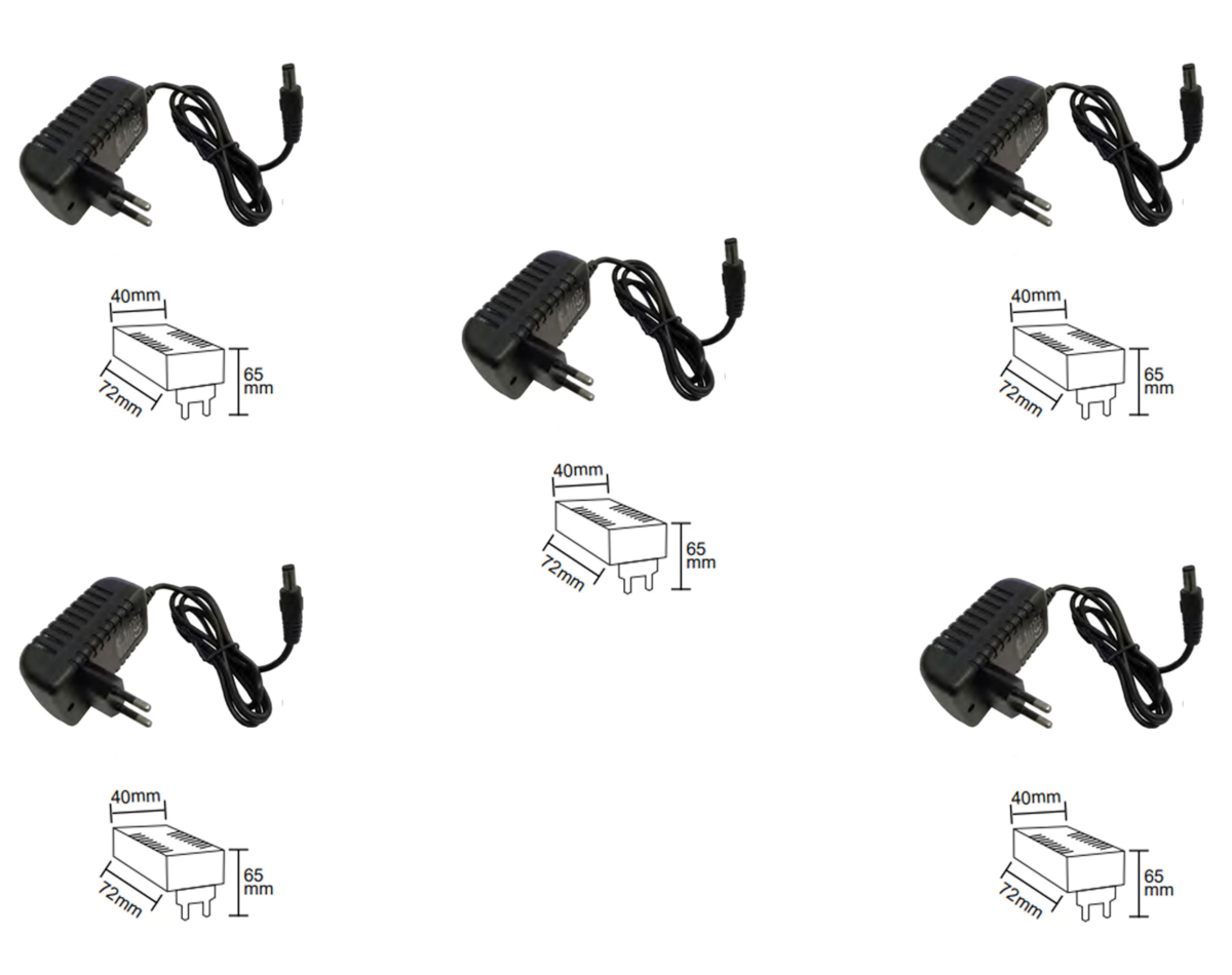 12V Slim Trafolar  1A Fişli Trafo - 5 Adet