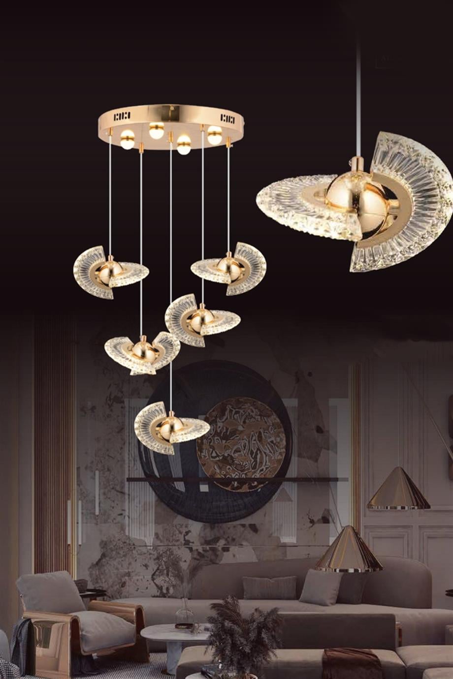 Avizeler  4W Gold Sarkıt Led Avize 