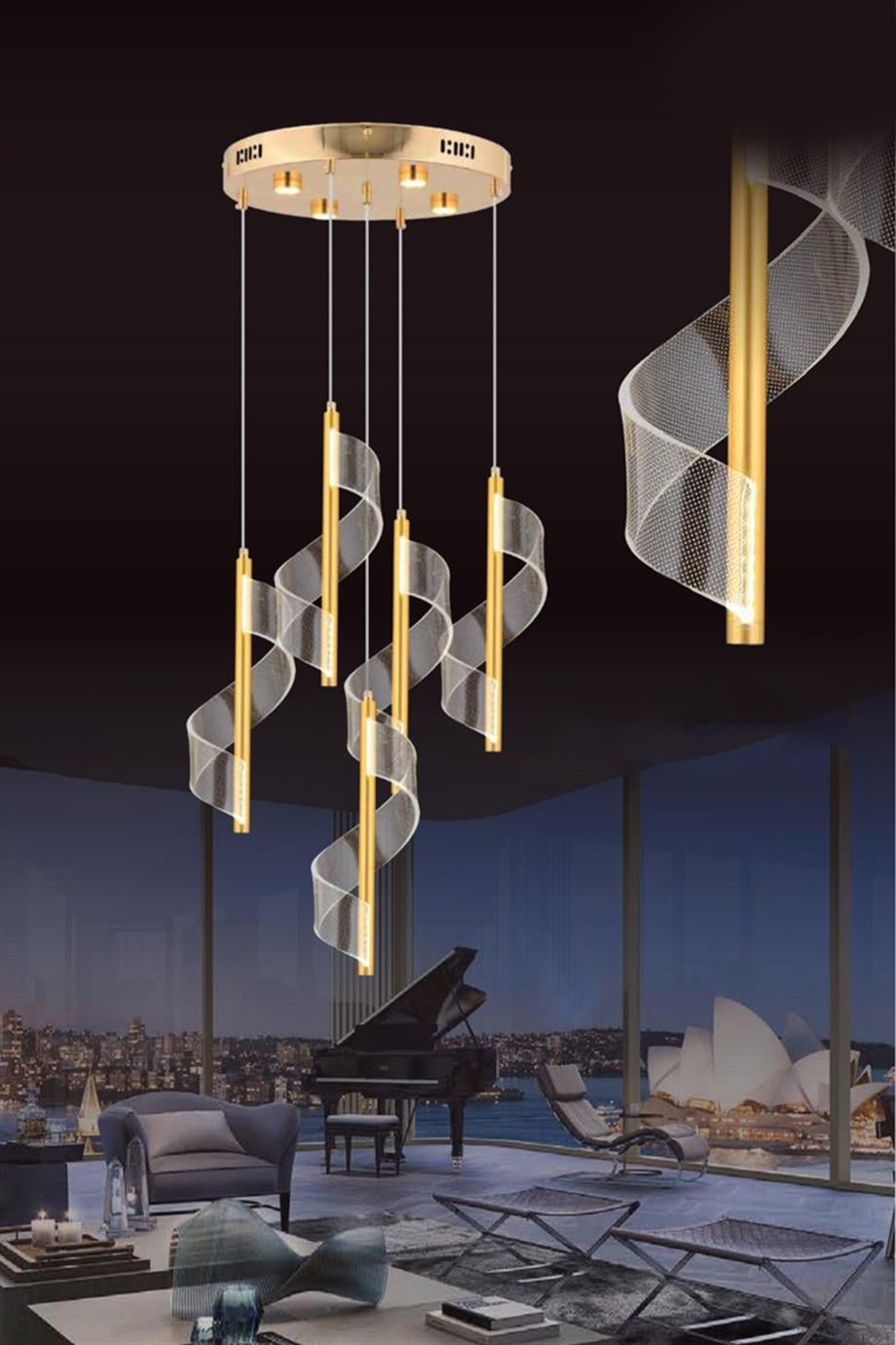 Avizeler  4W Gold Sarkıt Led Avize 