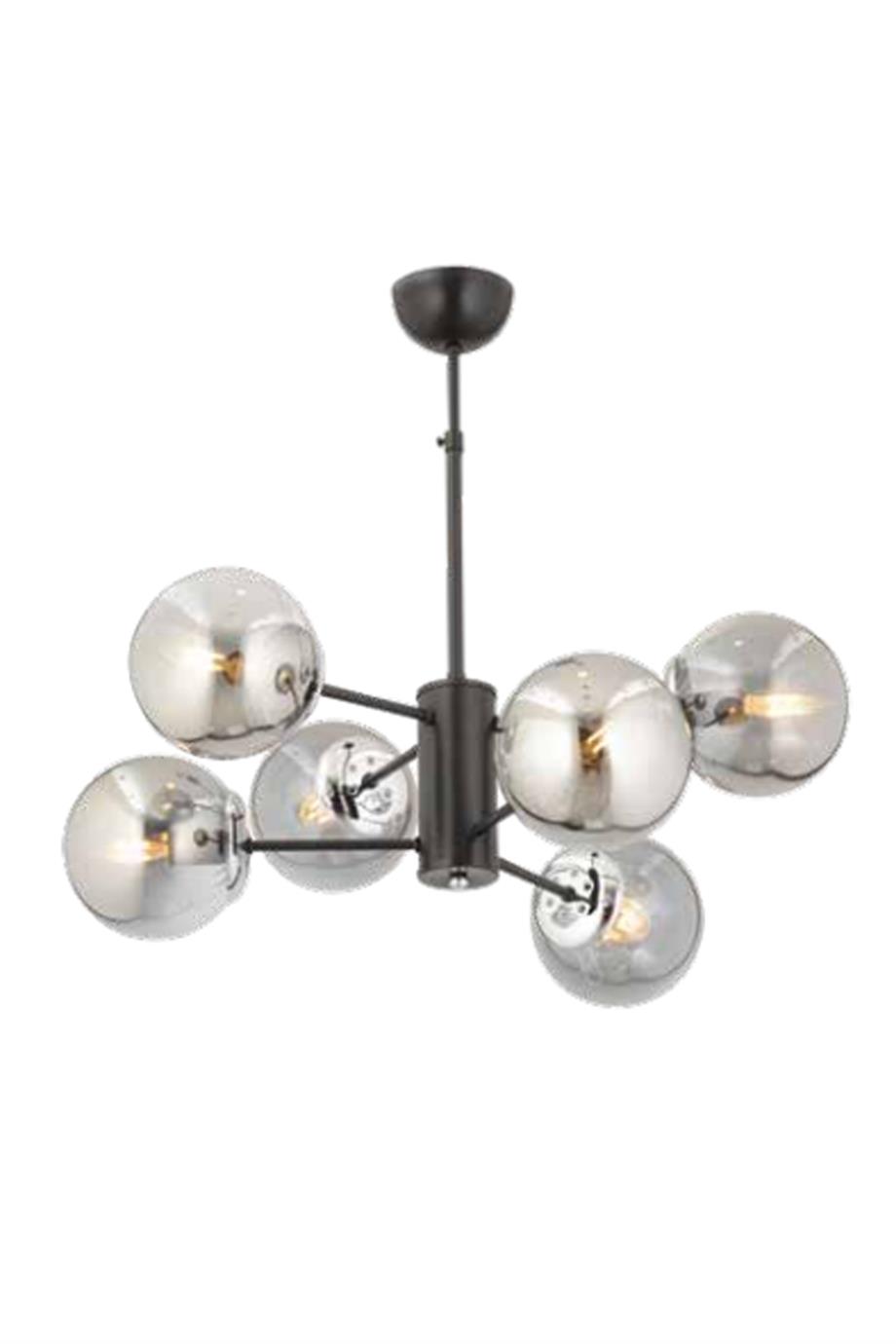 Avizeler  6 Lı Siyah Krom Kollu Avize