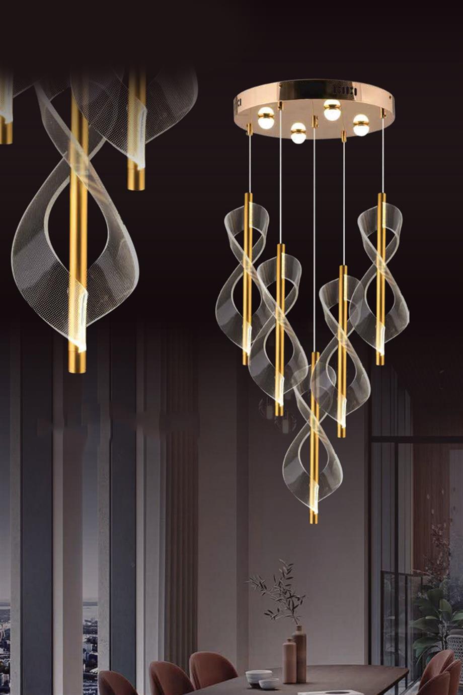 Avizeler  8W Gold Sarkıt Led Avize 