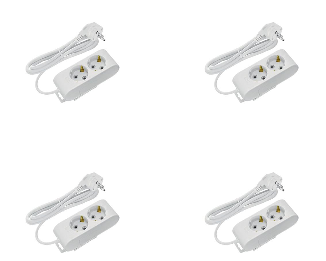 Grup Prizler  Deco 2'li Topraklı 3 Metre Kablolu Grup Priz-4LÜ