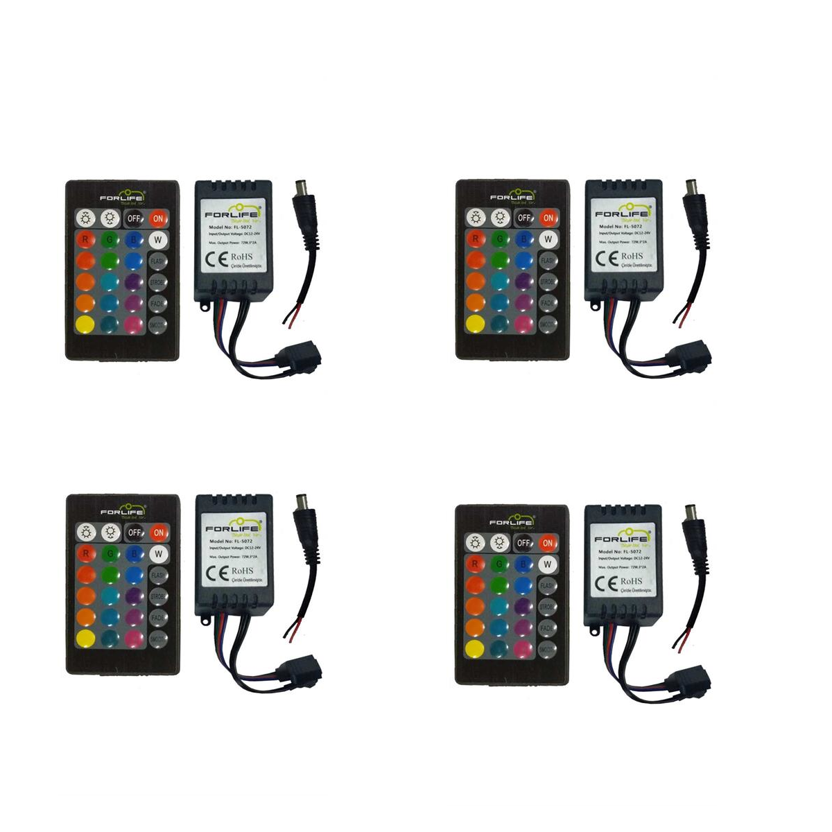 Led Aydınlatma Kontrol Cihazları  Forlife 6A RGB Kumanda - 4 Adet