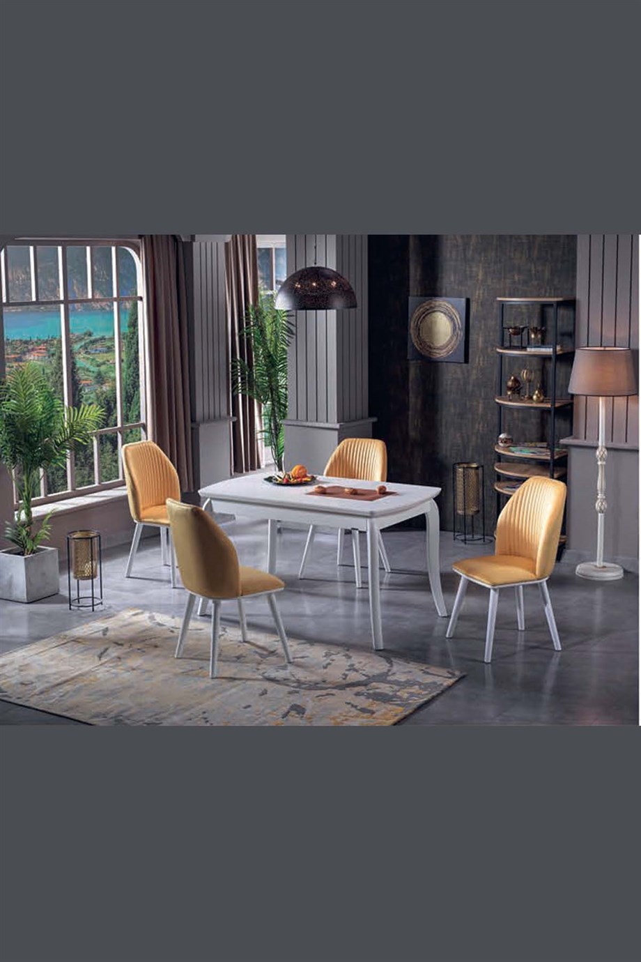 Masalar  Knfr Beyaz Lake Masa Tablası Beyaz Ayak Masa Sandalye Takımı 