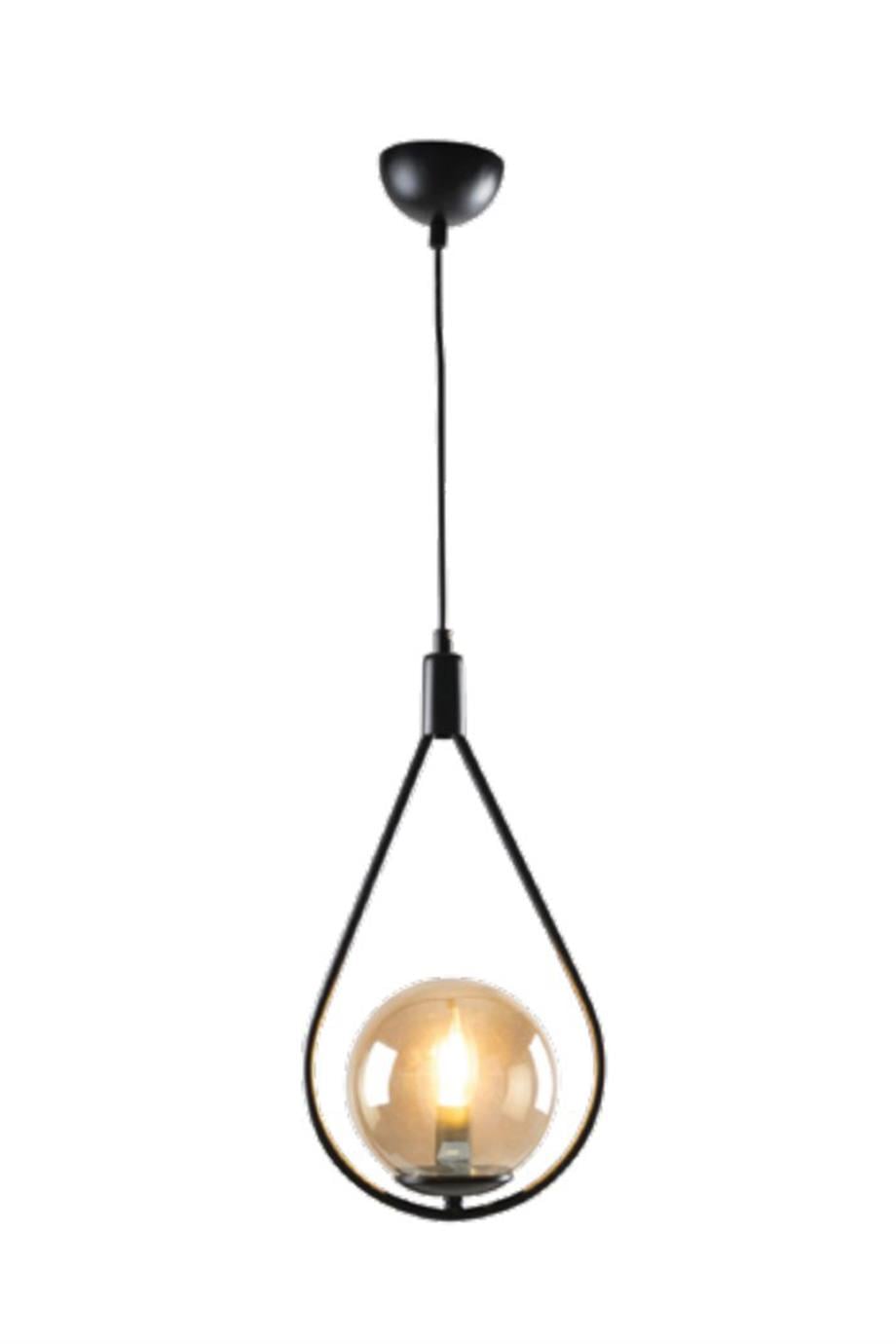 Avizeler  Tekli Siyah Sarkıt Avize