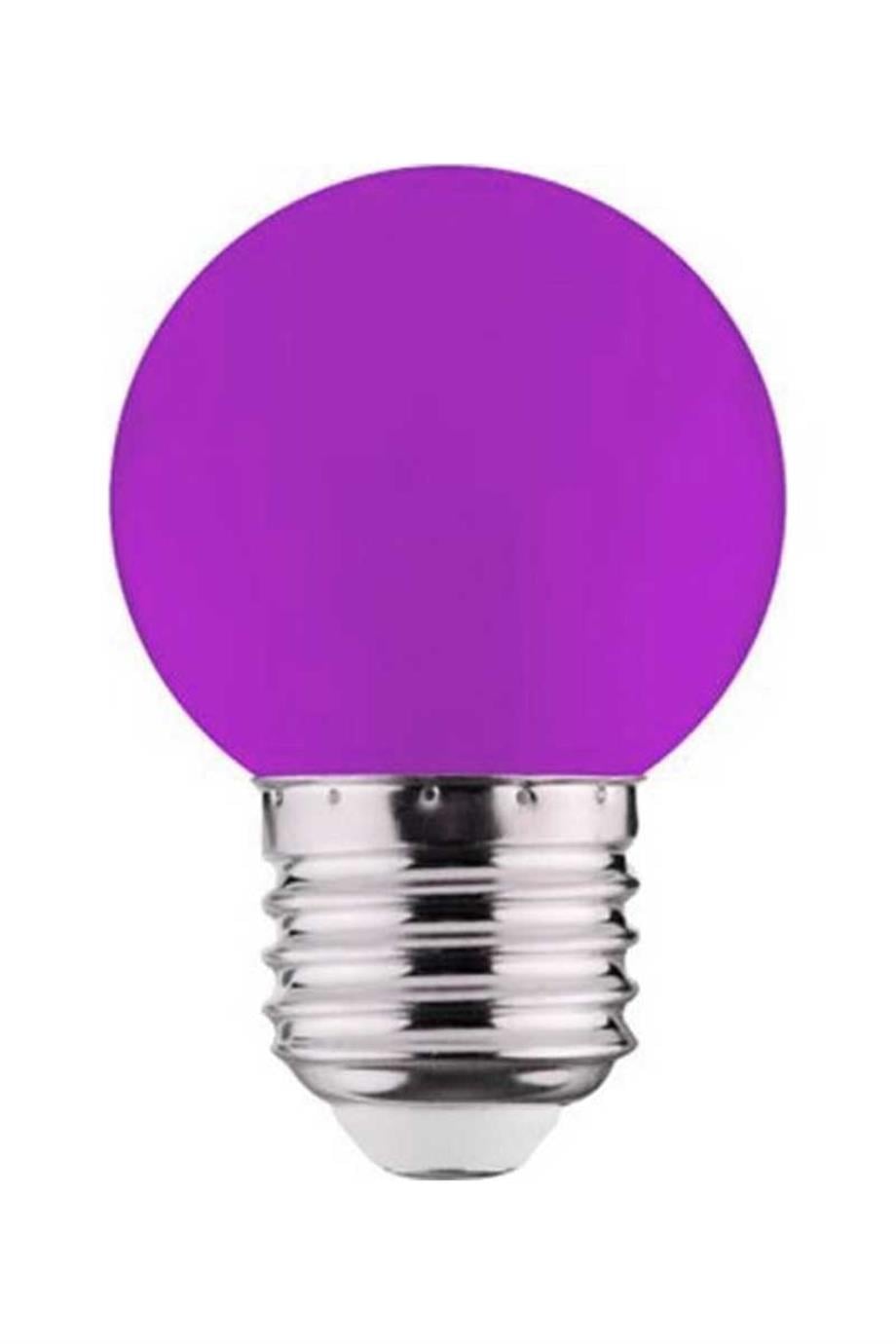 Ampuller 1 Watt Renkli Gece Lambası - Lambasan 1 Watt Mor Renkli Gece Lambası