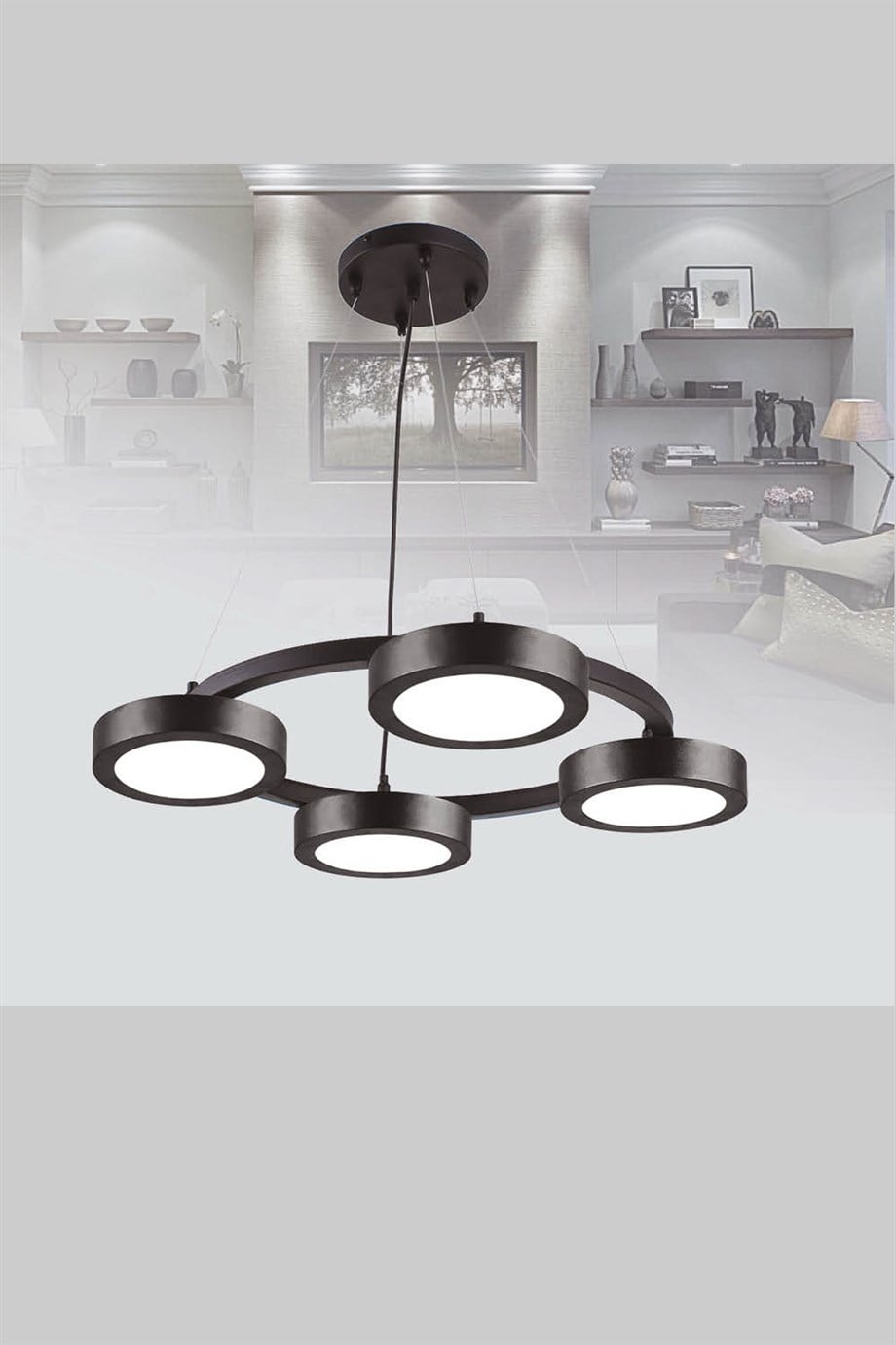 11005-4 Blk Ledli Avize