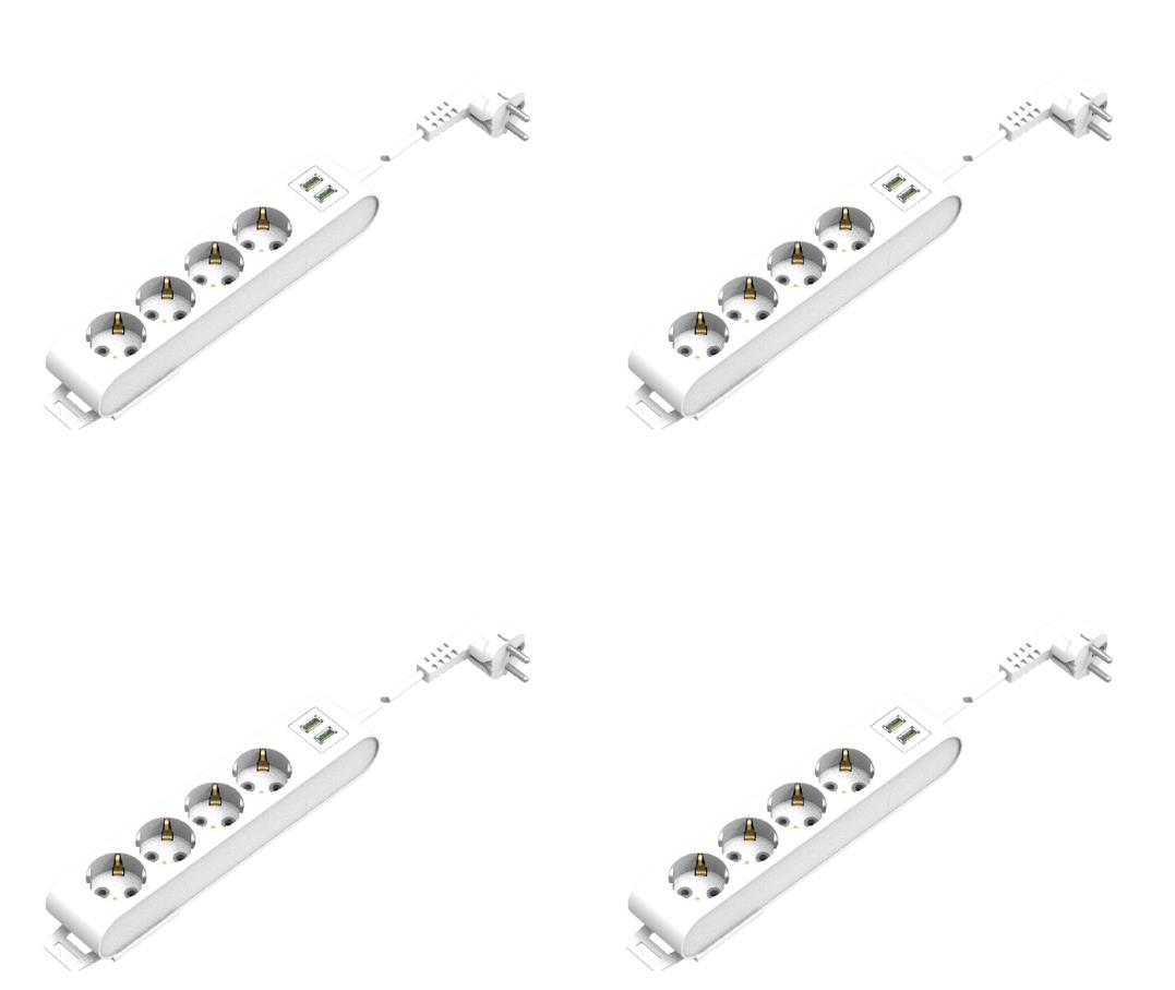 Grup Prizler 4'Lü-Usb'Li Grup Priz-5 metre-kablolu 4'Lü-Usb'Li Grup Priz-5 metre-kablolu-4lü