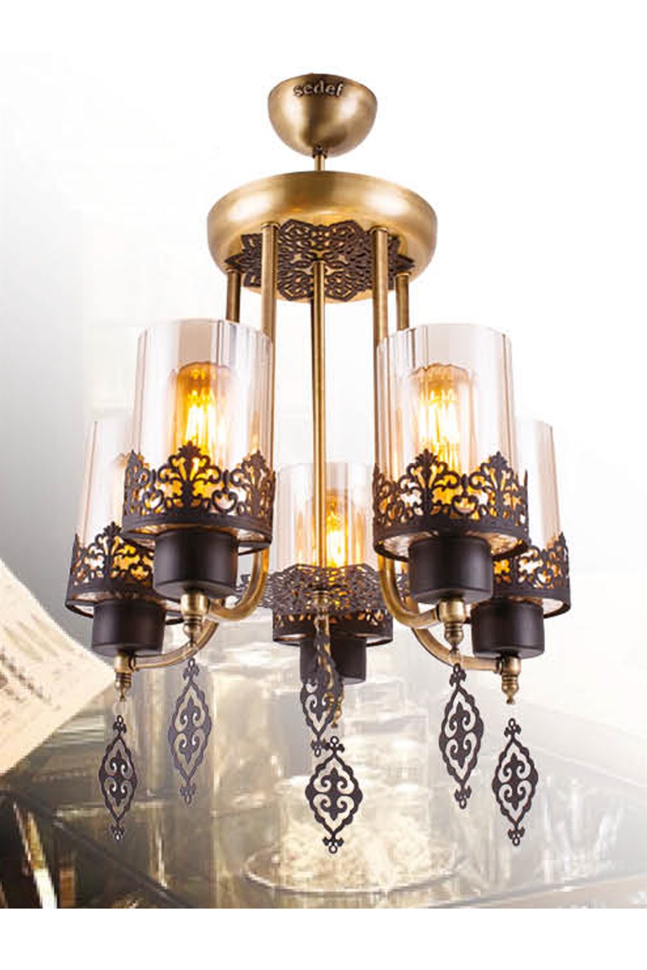 9090-5-Besk-Retro Sarkıt Avize