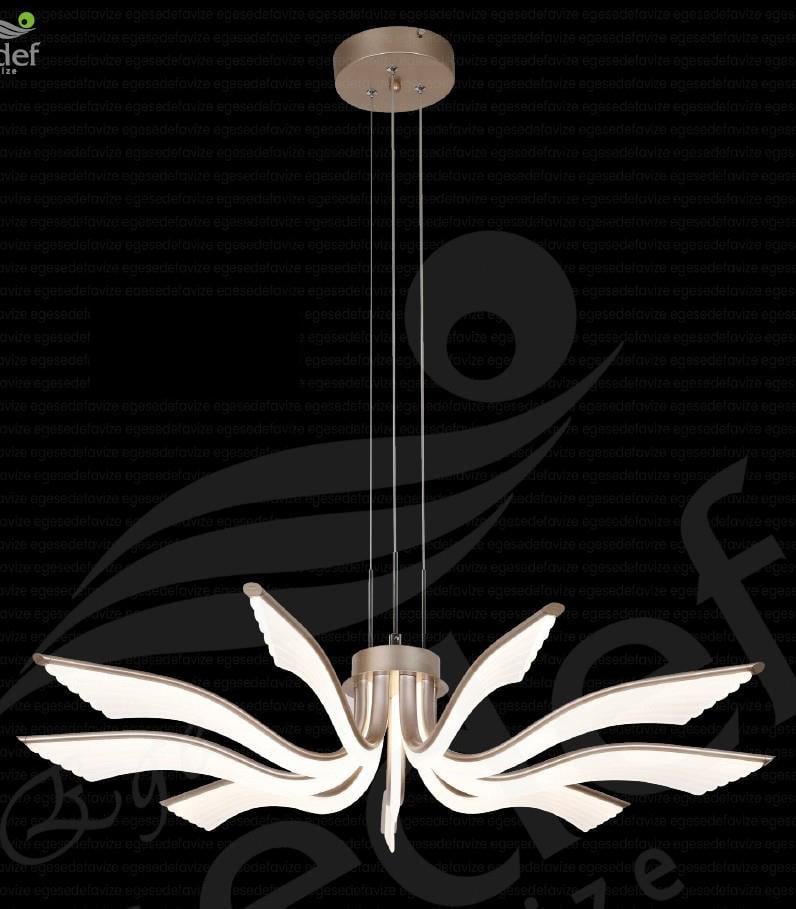 Modern Avize Angel Wings 9’lu LED Avize – Şampanya Gold 9'lu LED Sarkıt  Şampanya Gold Dekoratif Avize