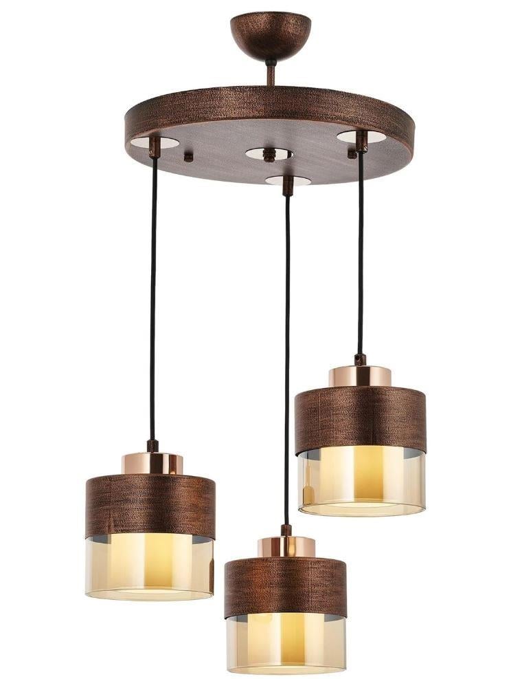 Modern Avize Bakır Patina Boyalı Modern Avize Lambasan Bakır Patina Boyalı Modern Avize