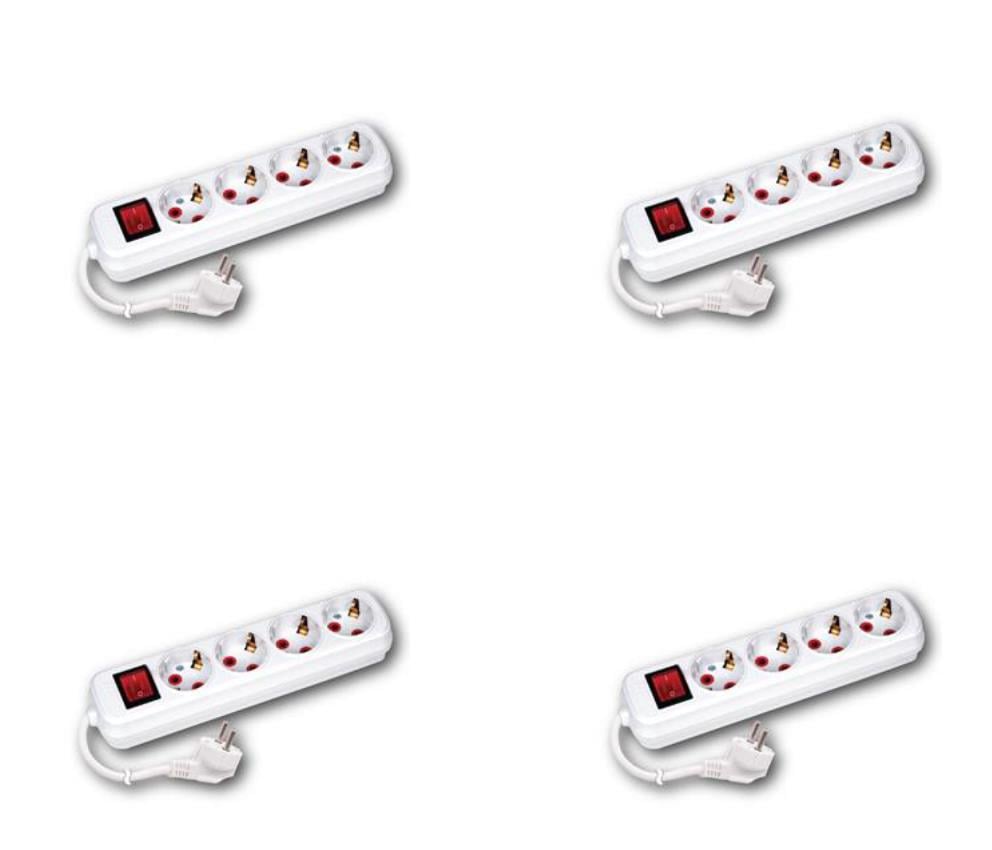 Grup Prizler Deco 4'lü 2 Metre Kablolu Topraklı Anahtarlı Grup Priz Deco 4'lü 2 Metre Kablolu Topraklı Anahtarlı Grup Priz-4Lü