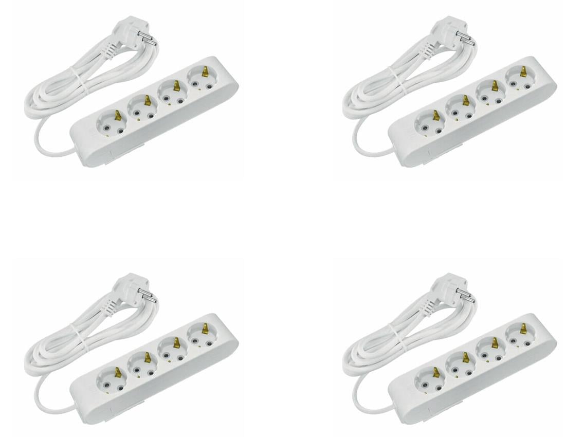 Grup Prizler Deco 4'lü 2 Metre Kablolu Topraklı Grup Priz Deco 4'lü 2 Metre Kablolu Topraklı Grup Priz-4lü