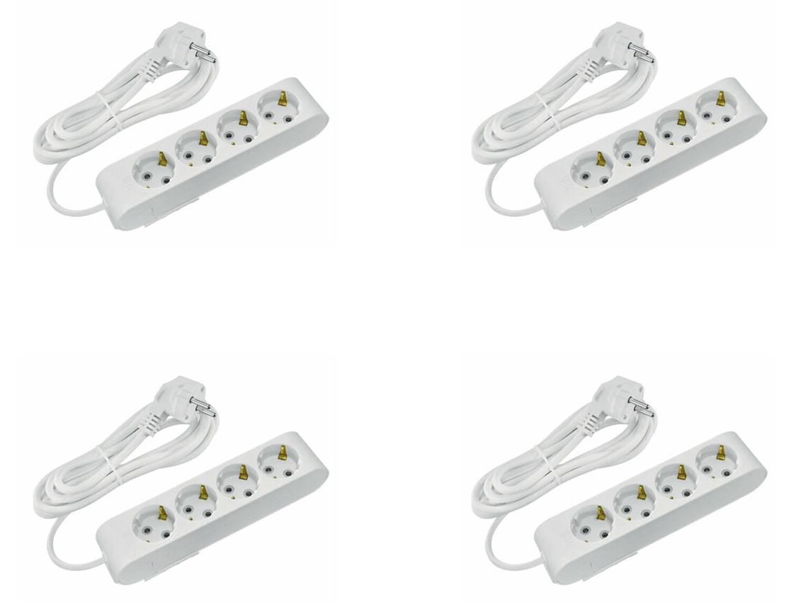 Grup Prizler Deco 4'lü 3 Metre Kablolu Topraklı Grup Priz Deco 4'lü 3 Metre Kablolu Topraklı Grup Priz-4lü