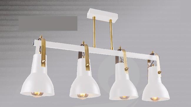 Retro Avize Endüstriyel 4’lü Sarkıt Avize Beyaz Gold Lineer Modern Avize Metal Gövdeli 4'lü Retro Avize