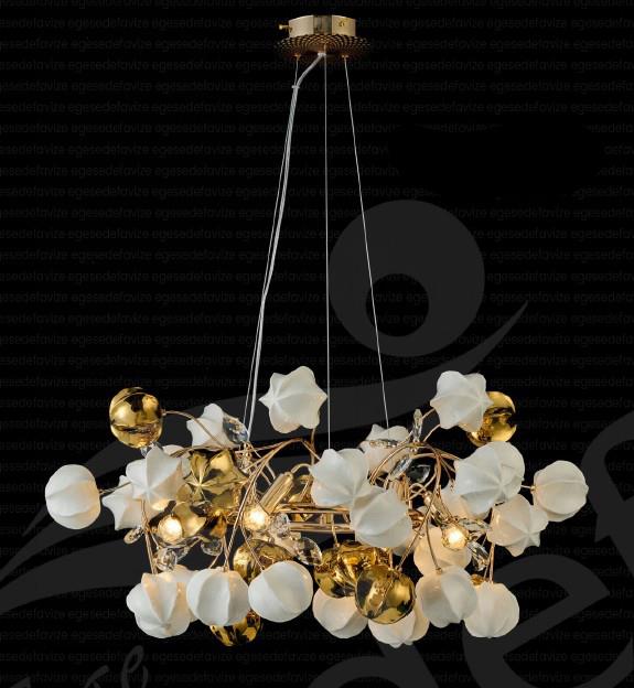 Modern Avize Gold Çiçek Detaylı Modern Avize Gold Çiçek Detaylı Modern Avize