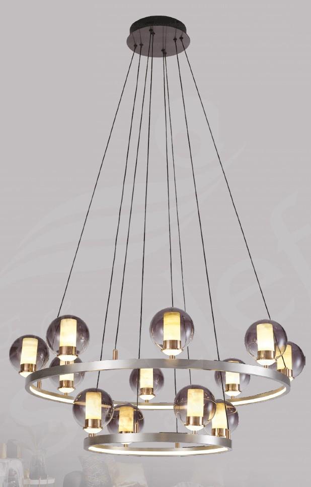 Modern Avize Gümüş Yuvarlak 2 Katlı Modern Avize  Gümüş Yuvarlak 2 Katlı Modern Avize 