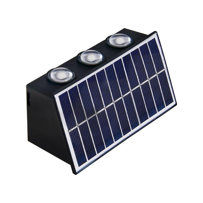 Bahçe Aydınlatma Ürünleri Horoz Marathon Solar LED Duvar Apliği - 3 LED Mercekli Siyah MARATHON SOLAR LED DUVAR ARMATÜRÜ