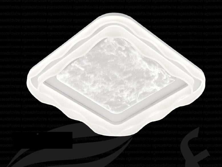 Plafonyer Avize Modern Dalgalı Kare LED Avize | Beyaz Dekoratif Tavan Aydınlatma Modern Dalgalı Kare LED Plafonyer Avize