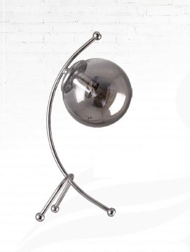 Masa Lambaları Modern Krom Cam Küre Masa Lambası | Dekoratif Abajur Modern Krom Cam Küre Metal Gövdeli Masa Lambası