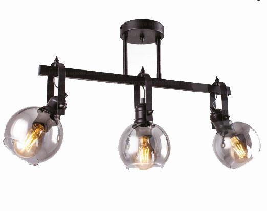 Modern Avize Siyah 3’lü Cam Küre Sarkıt Avize Retro Lineer Salon Avizesi Siyah Kaplama 3'lü Cam Küre Modern Avize