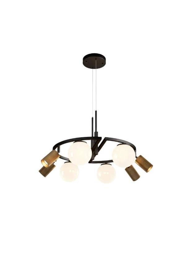 Modern Avize Siyah Boyalı Eskitme Kaplama Modern Avize 8li Siyah Boyalı Eskitme Kaplama Modern Avize 8li