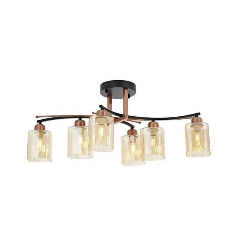 Plafonyer Avize Siyah Boyalı Plafonyer Avize Lambasan Siyah Boyalı Plafonyer Avize