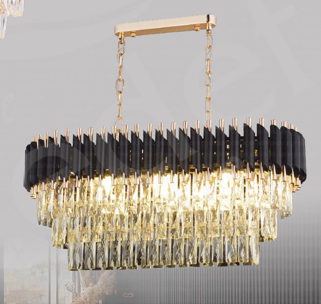 Kristal Avize Siyah Gold Kristal Taşlı Modern Sarkıt Yemek Masası Avizesi – Lüks Salon Avizesi  Modern Siyah Gold Kristal Taşlı Sarkıt Yemek Masası Avizesi