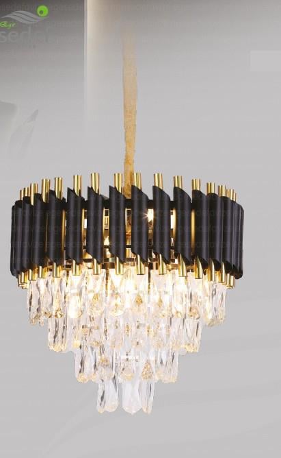 Kristal Avize Siyah Gold Kristal Taşlı Modern Sarkıt Avize – Lüks Salon Avizesi  Modern Siyah Gold Kristal Taşlı Sarkıt Avize