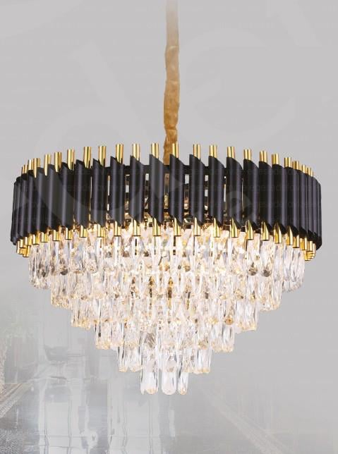 Kristal Avize Siyah Gold Kristal Taşlı Modern Sarkıt Avize – Lüks Salon Avizesi  Modern Siyah Gold Kristal Taşlı Sarkıt Avize