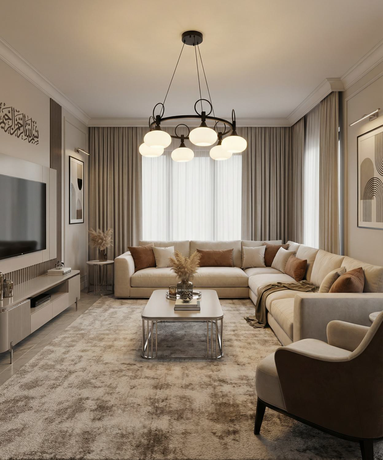 Modern Avize Siyah Kaplama Modern Avize 6lı Siyah Kaplama Modern Avize 6lı