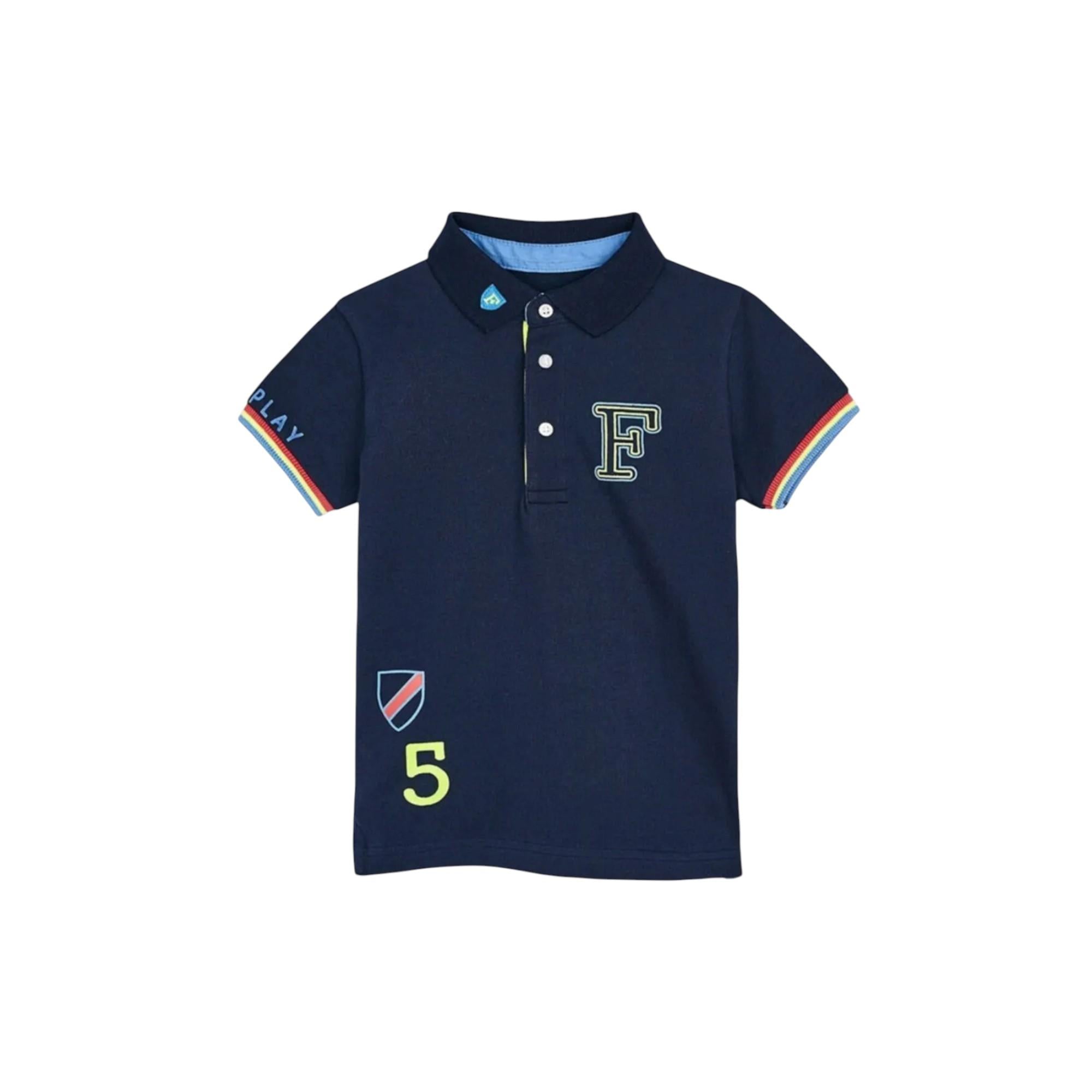  Polo Kısa Kol Yakası Baskılı Erkek Çocuk T-shirt