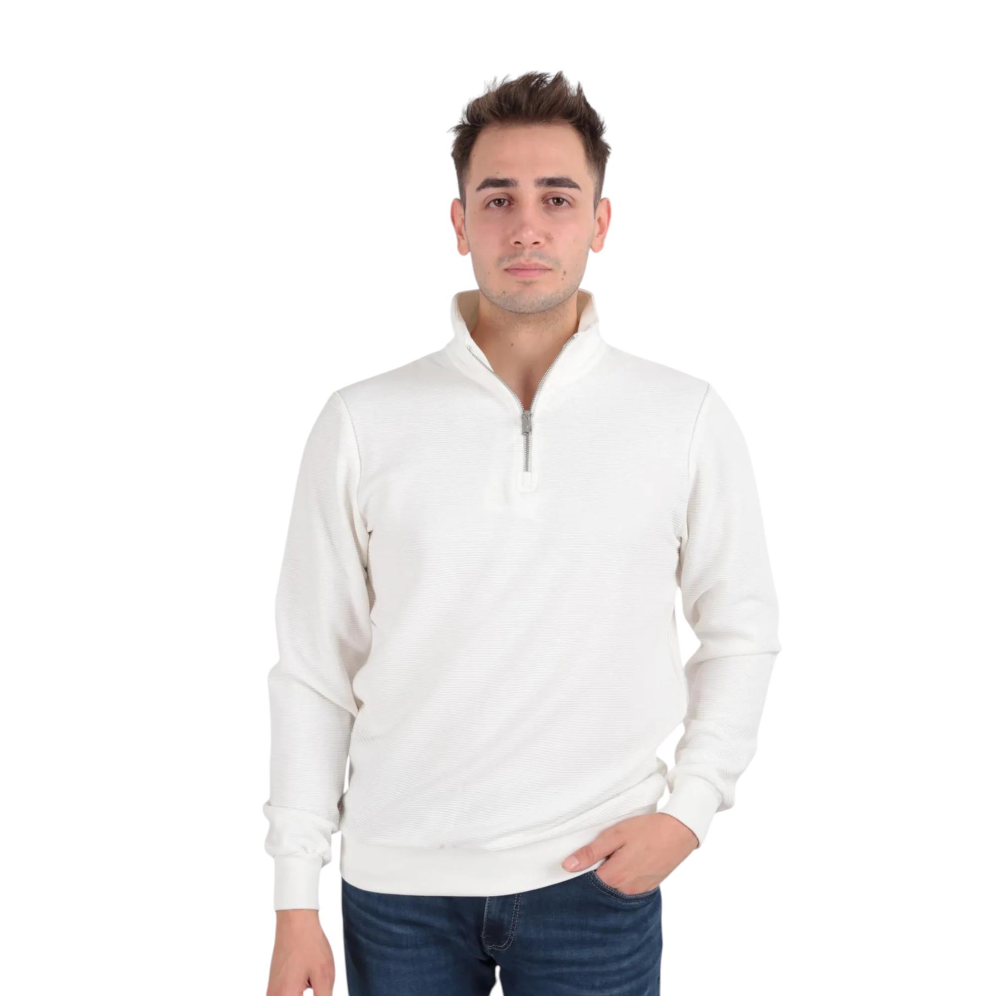 Erkek Dik Yaka Yarım Fermuarlı Sweatshirt