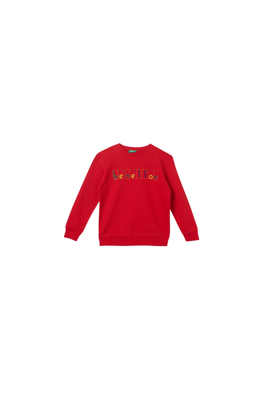Kız Çocuk Renkli Baskılı Sweatshirt Bnt-g203 Kırmızı