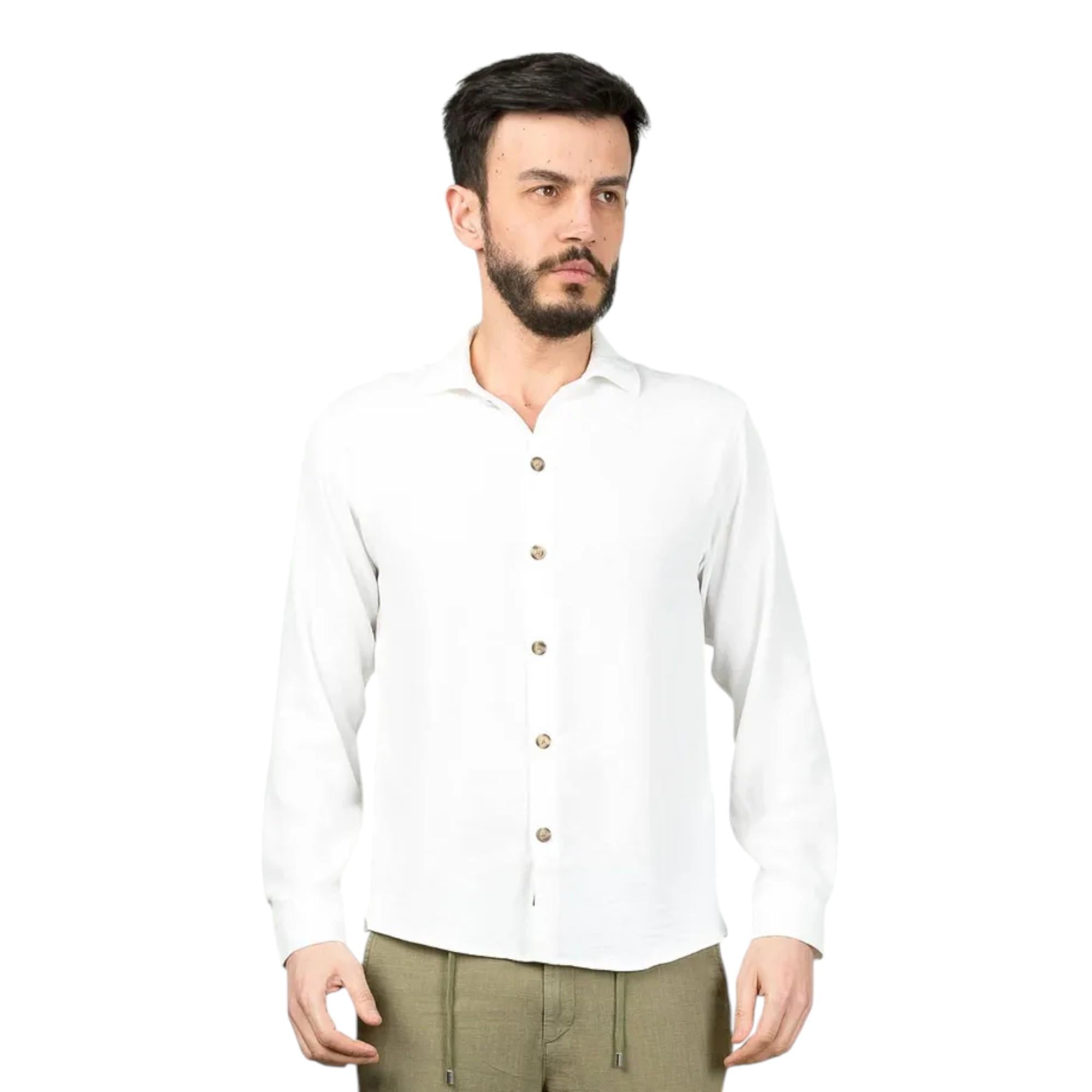 Regular Fit Dokuma Uzun Kol Gömlek