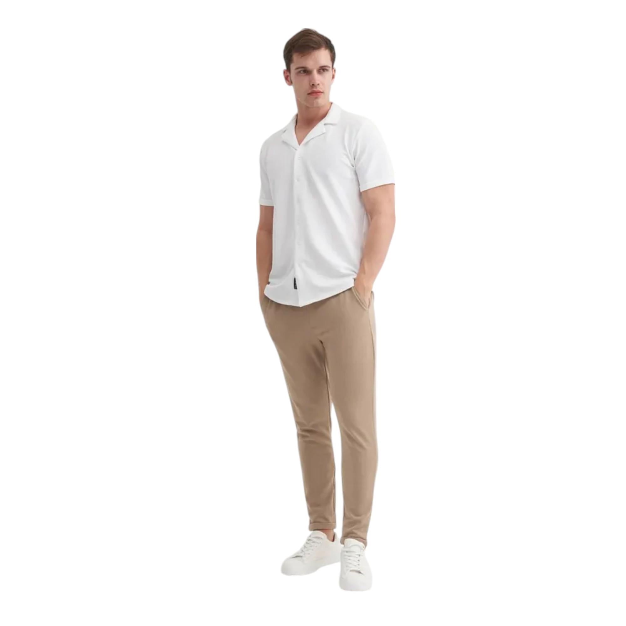 Slim Fit Dar Kesim Kalın Kısa Kol Gömlek
