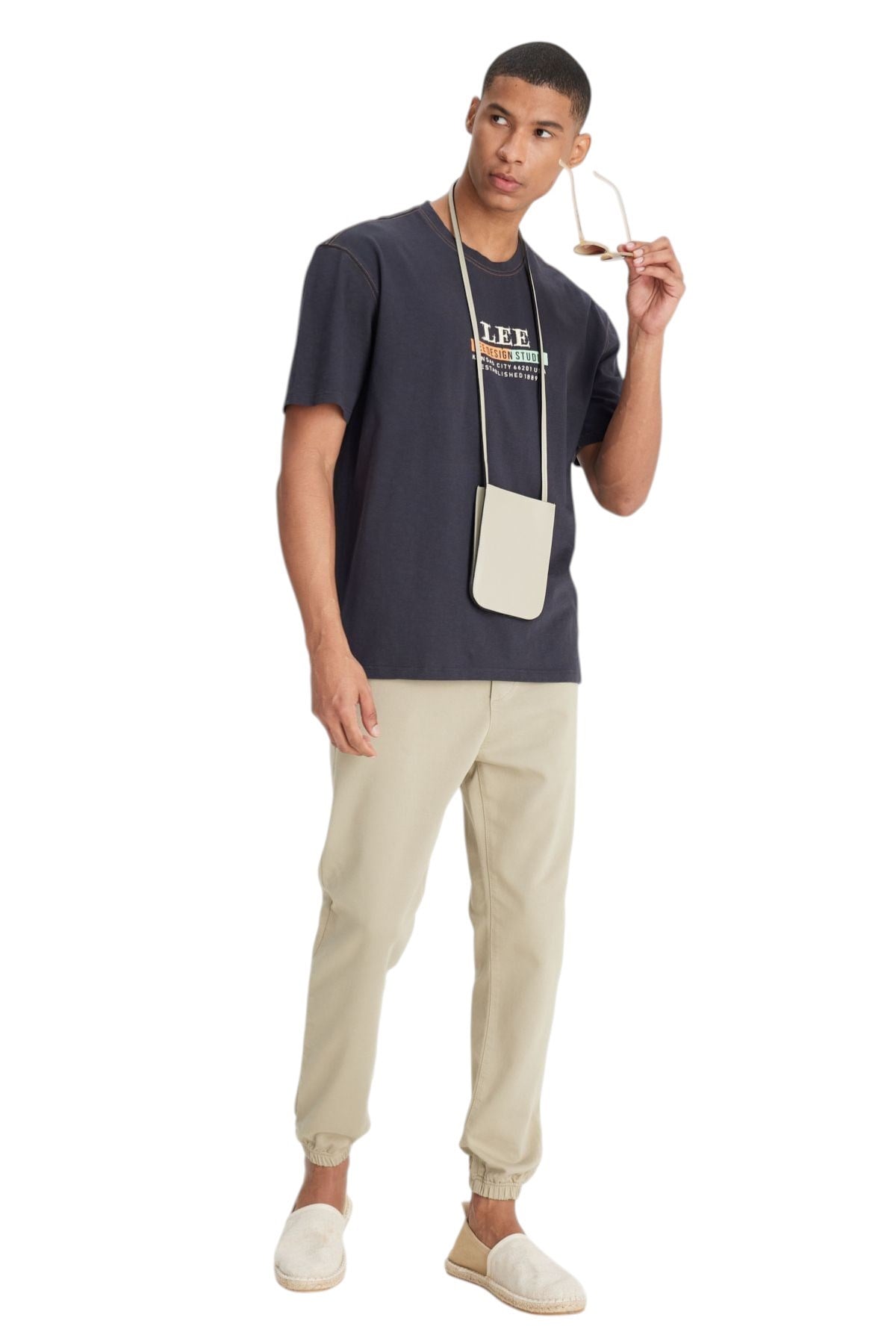 Slim Fit Dar Kesim Normal Bel Dar Paça Açık Yeşil Jogger Pantolon