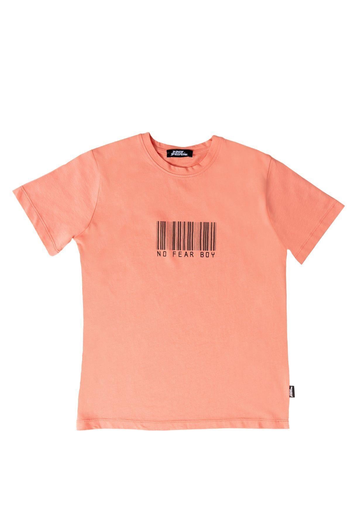 Somon Önü Baskılı Bisiklet Yaka Kısa Kol Erkek Çocuk Penye T-Shirt