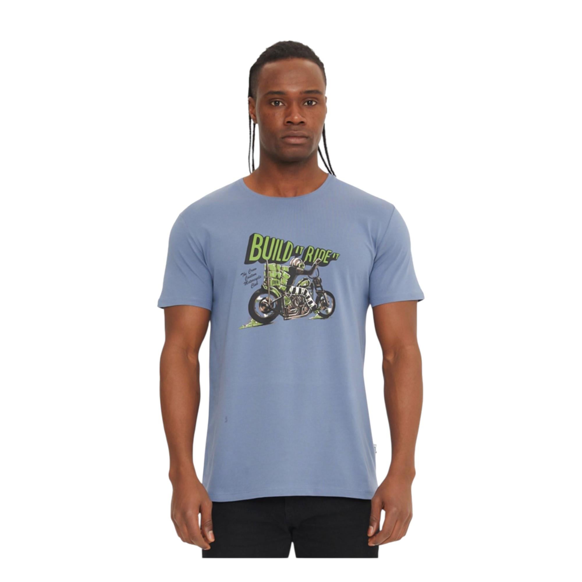  Erkek Rider Baskılı T-shirt Tc7059