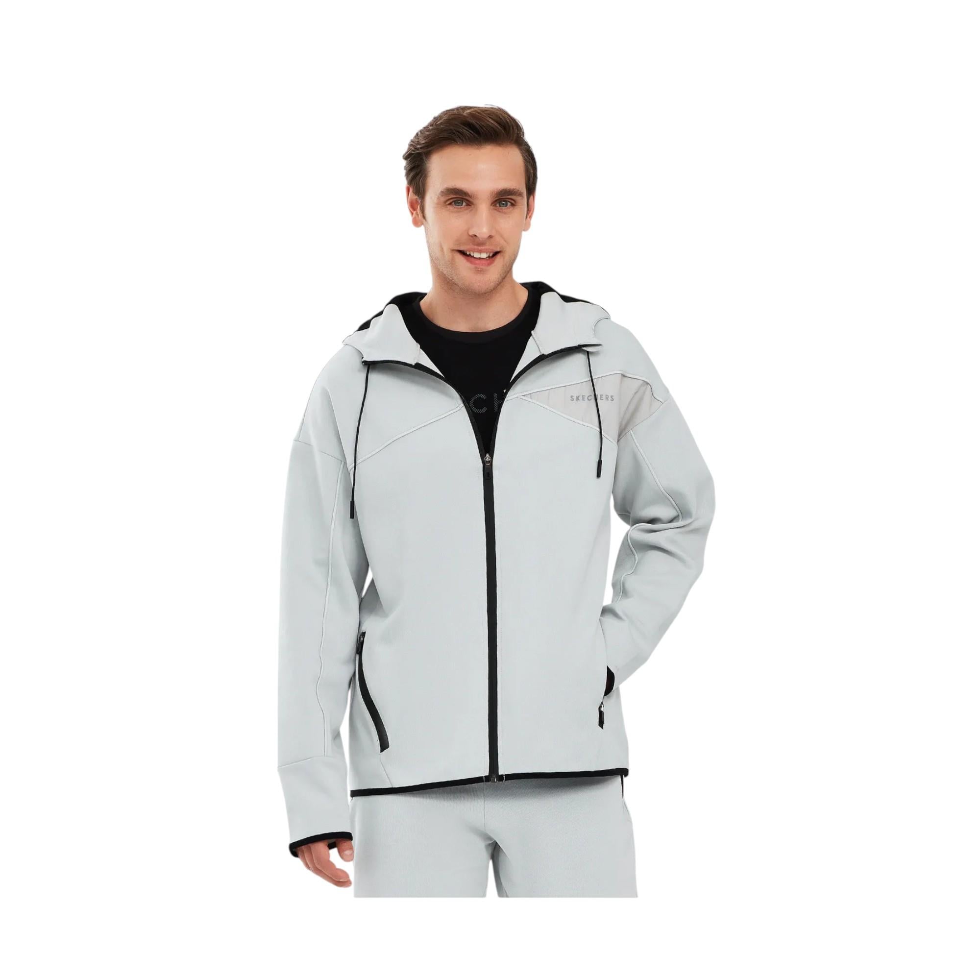  Full Zip Hoodie Sweatshirt Erkek Gri Fermuarlı Eşofman Üstü S241035-035