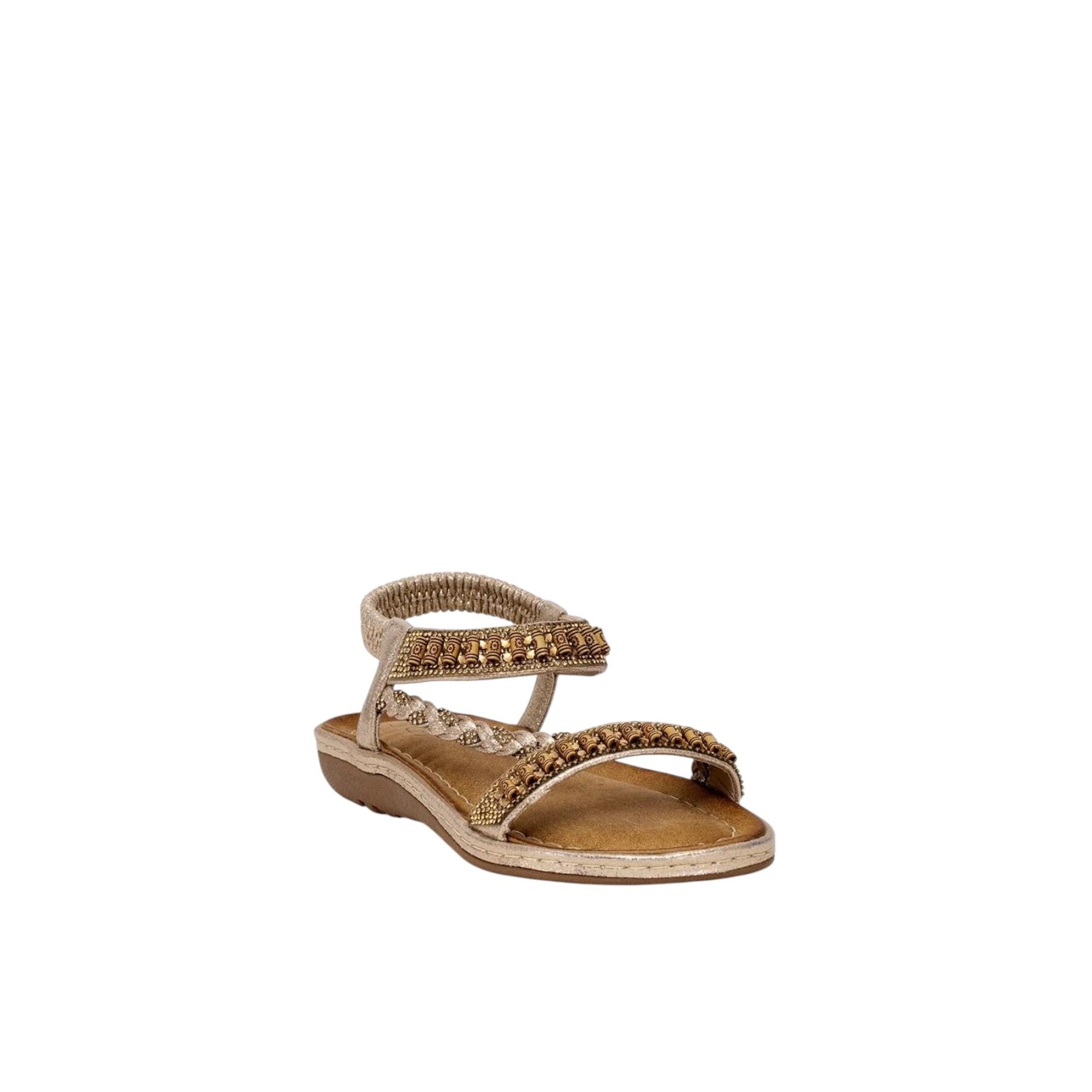  Kadın Taşlı Düz Sandalet 25y152-1